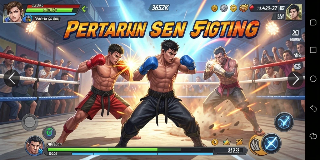 Tangkapan layar gameplay 365ZK menampilkan aksi pertarungan yang mendebarkan.