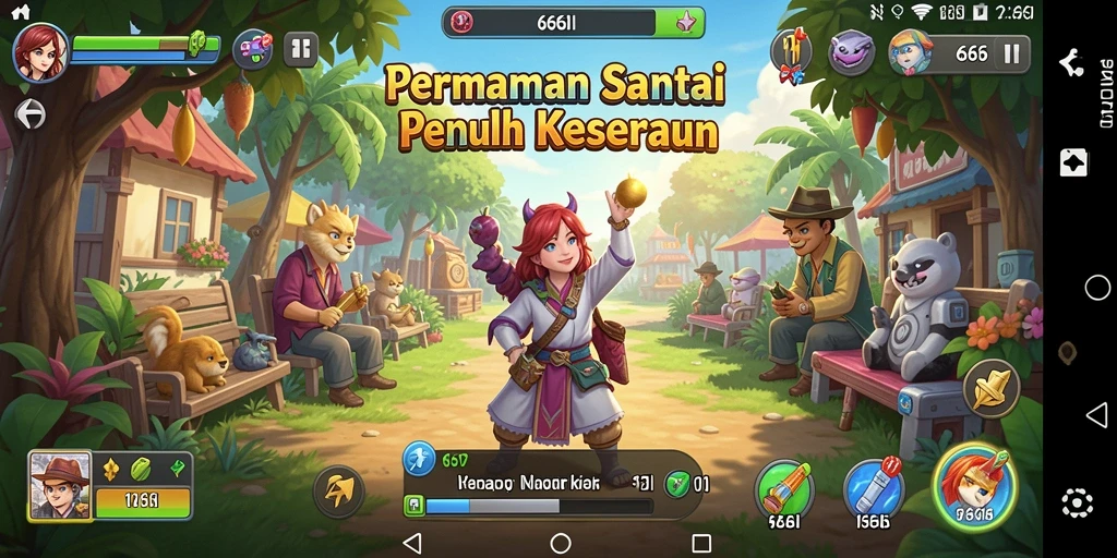 Tampilan gameplay seru dan penuh warna dari 666I.