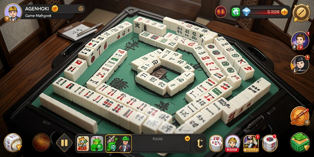 Tampilan gameplay seru dengan desain Mahjong yang menarik.