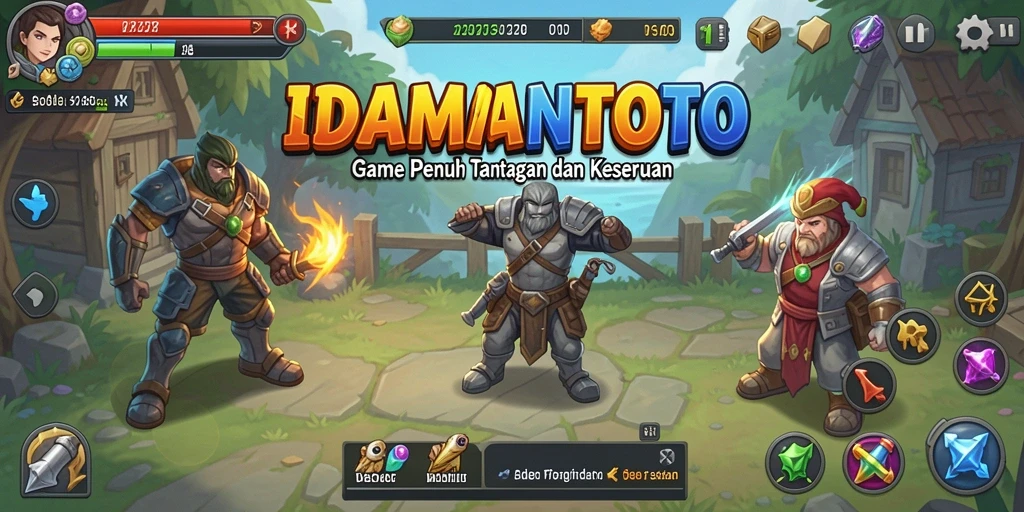 Tampilan utama gameplay <strong>IDAMANTOTO</strong> yang menarik dan penuh warna.