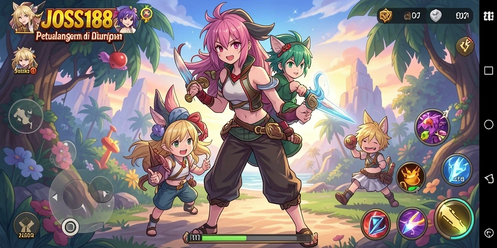Tangkapan layar utama JOSS188 menampilkan aksi seru dalam dunia Anime.