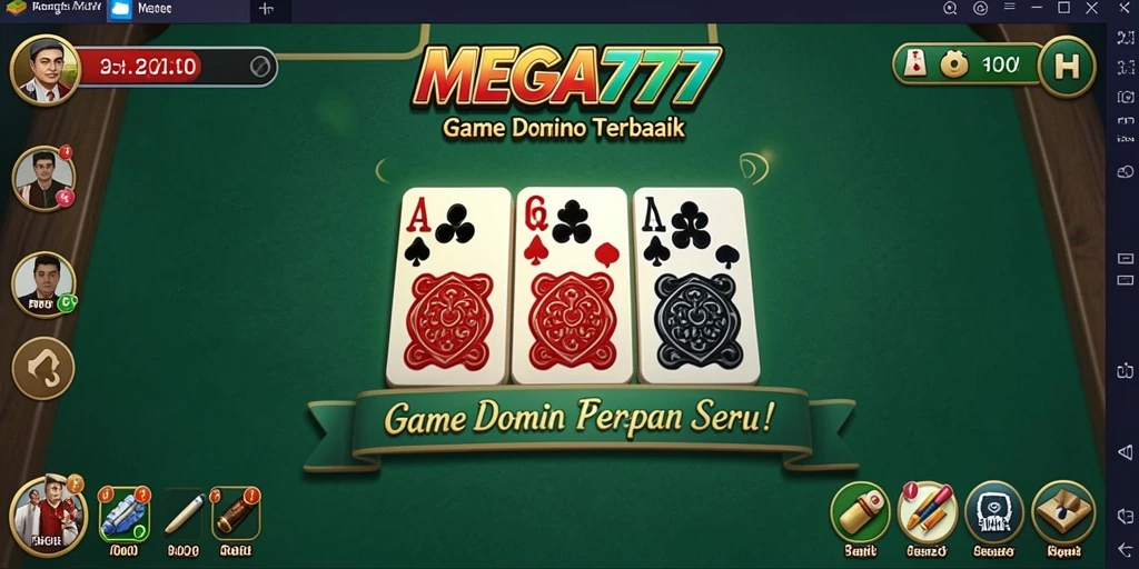Screenshot MEGA777 menampilkan momen seru dalam permainan Domino yang kompetitif.