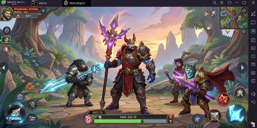 Screenshot utama MPO76 menampilkan aksi pertempuran yang intens di dunia ARPG.