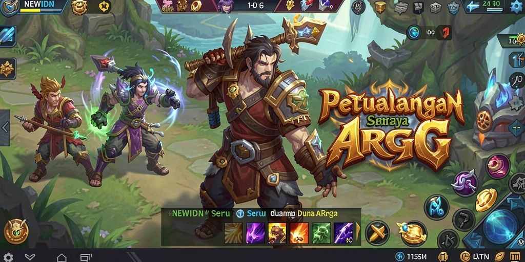 Carousel tampilan gameplay seru NEWIDN dalam dunia ARPG.