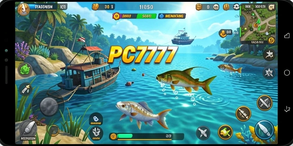 Tampilan gameplay memancing yang seru dan menantang dalam PC777.
