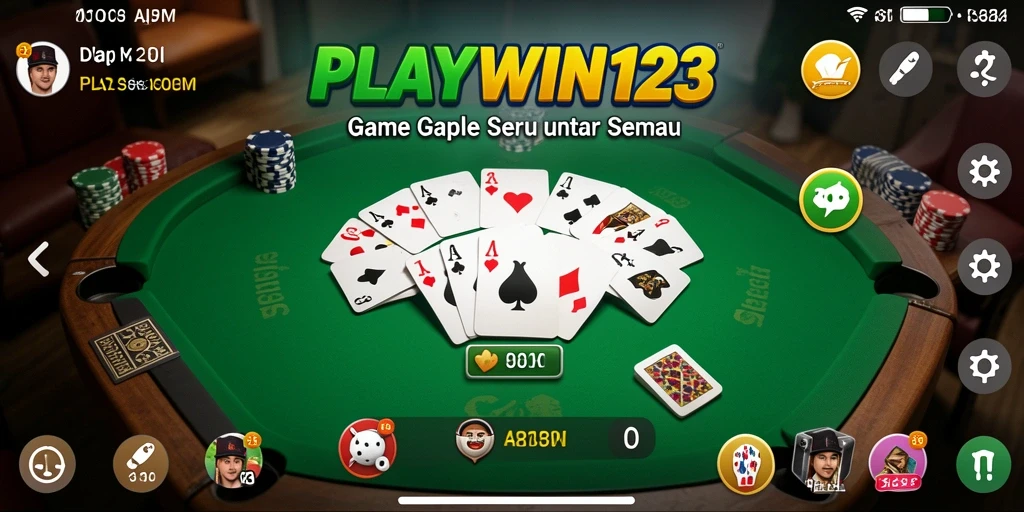 Tampilan gameplay Gaple yang mengasyikkan di PLAYWIN123.