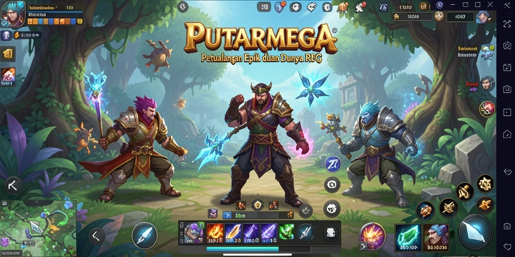 Tampilan menarik dari gameplay PUTARMEGA dengan karakter RPG yang beragam.