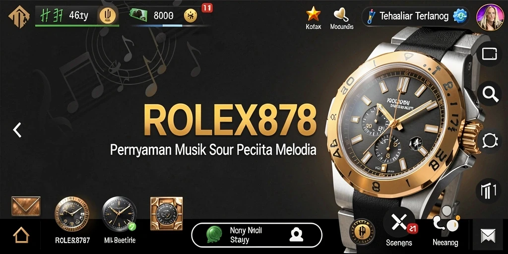 Tampilan gameplay musik yang dinamis dan interaktif.