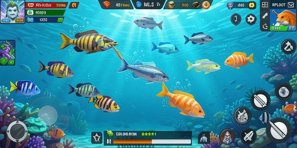 Tampilan gameplay RPLOOT yang memukau dengan aksi tembak ikan.