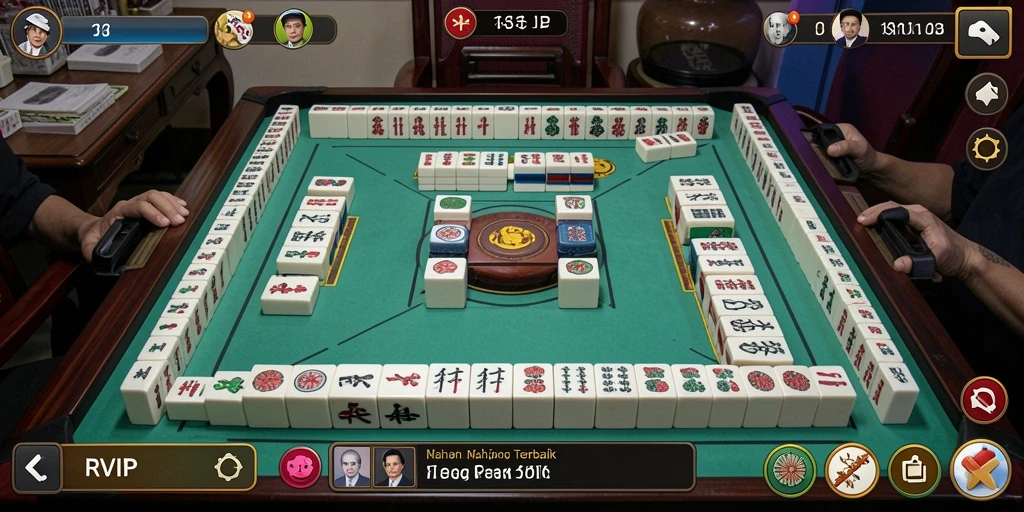Tampilan menarik dari gameplay Mahjong di RVIP.
