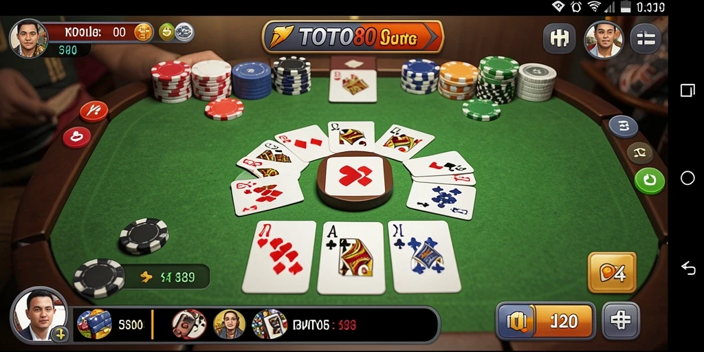 Tampilan gameplay seru TOTO80 dalam permainan Gaple.