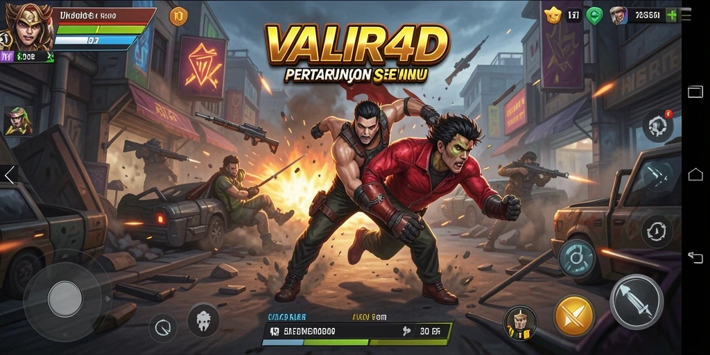 Gameplay seru VALIR4D menampilkan pertarungan intens antar karakter.