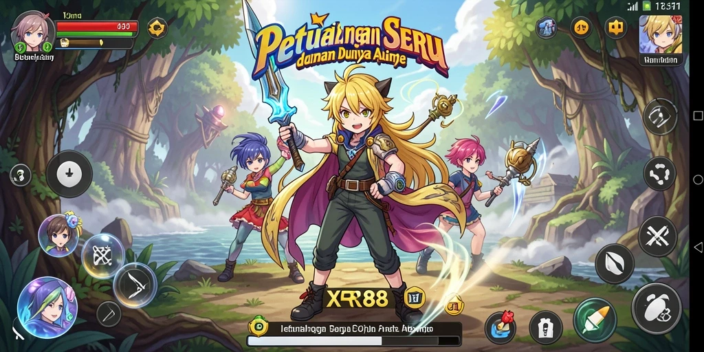 Gameplay XR88 menampilkan karakter anime dalam aksi seru.